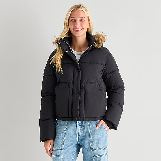 Arizona Womens Juniors Extra Weight Puffer Jacket