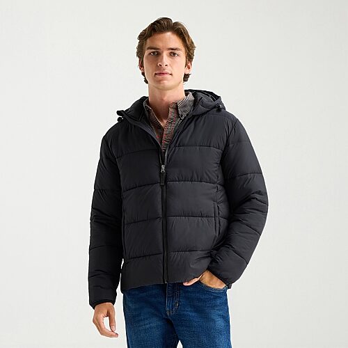 St. John's Bay Mens Puffer Jacket In Black