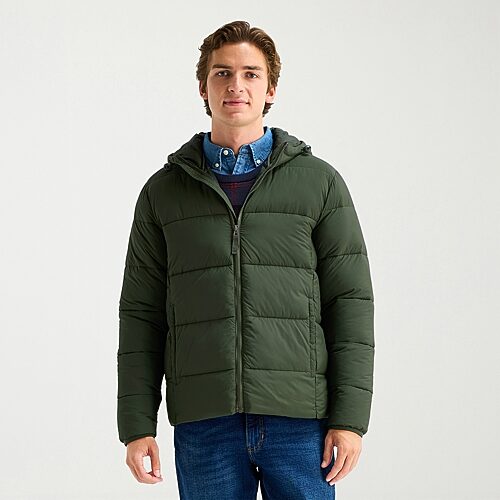 St. John's Bay Mens Puffer Jacket In Green