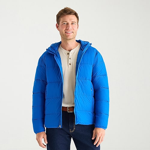St. John's Bay Mens Packable Puffer Jacket In Blue