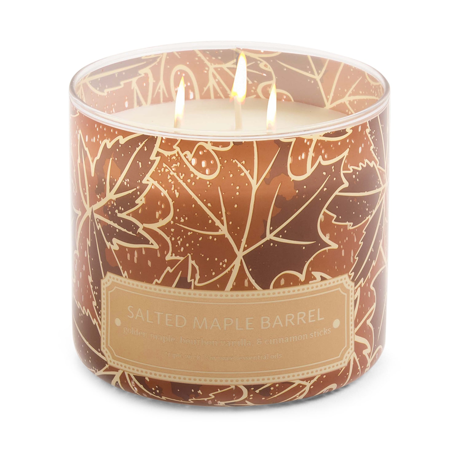 Distant Lands 14oz Salted Maple Barrel 3-Wick Scented Jar Candle
