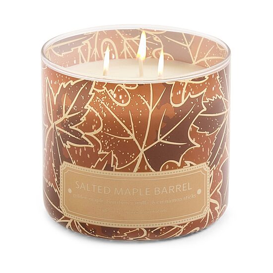 Distant Lands 14oz Salted Maple Barrel 3-Wick Scented Jar Candle