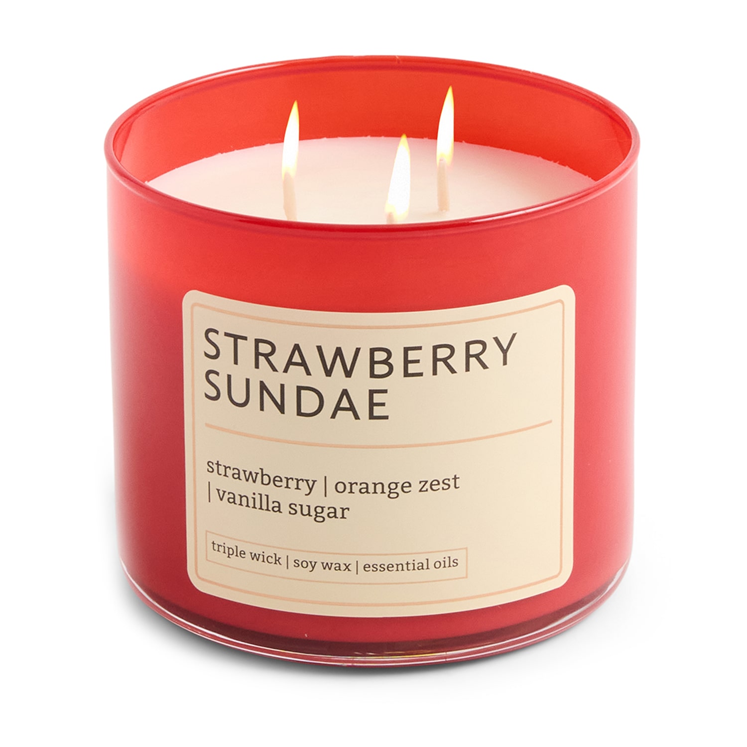 Distant Lands 14oz Strawberry Sundae 3-Wick Scented Jar Candle