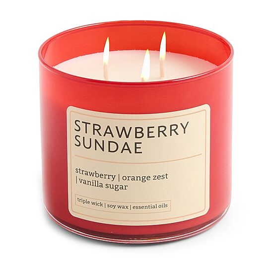 Distant Lands 14oz Strawberry Sundae 3-Wick Scented Jar Candle