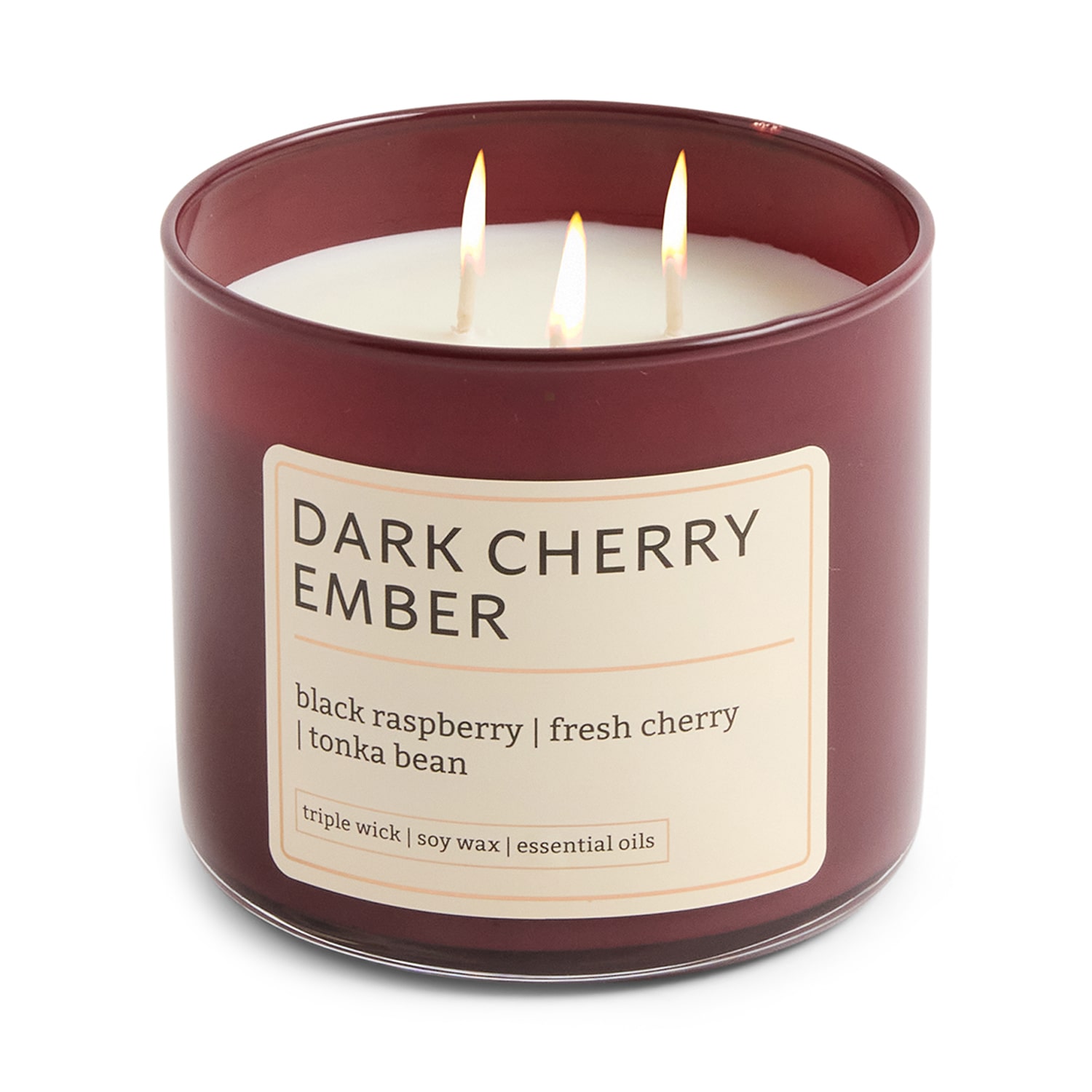 Distant Lands 14oz Dark Cherry Ember 3-Wick Scented Jar Candle