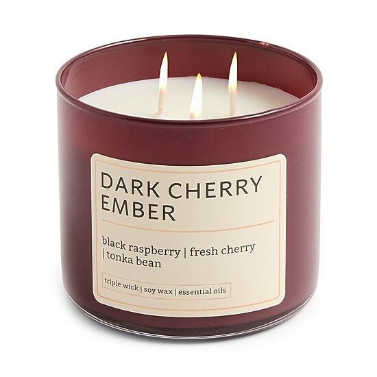 Distant Lands 14oz Dark Cherry Ember 3-Wick Scented Jar Candle