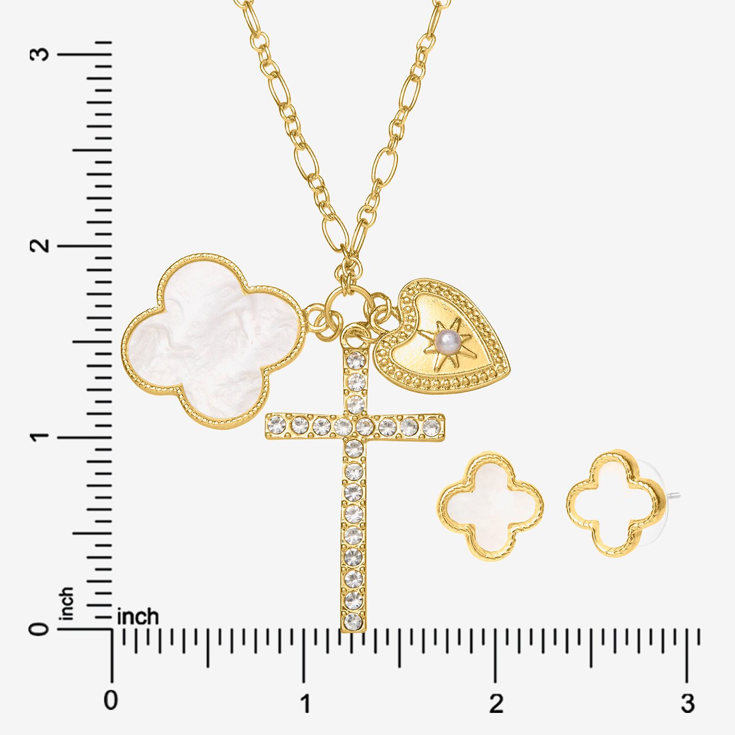 JS Jessica Simpson Womens Multi Color 2-pc. Pendant Necklace Set