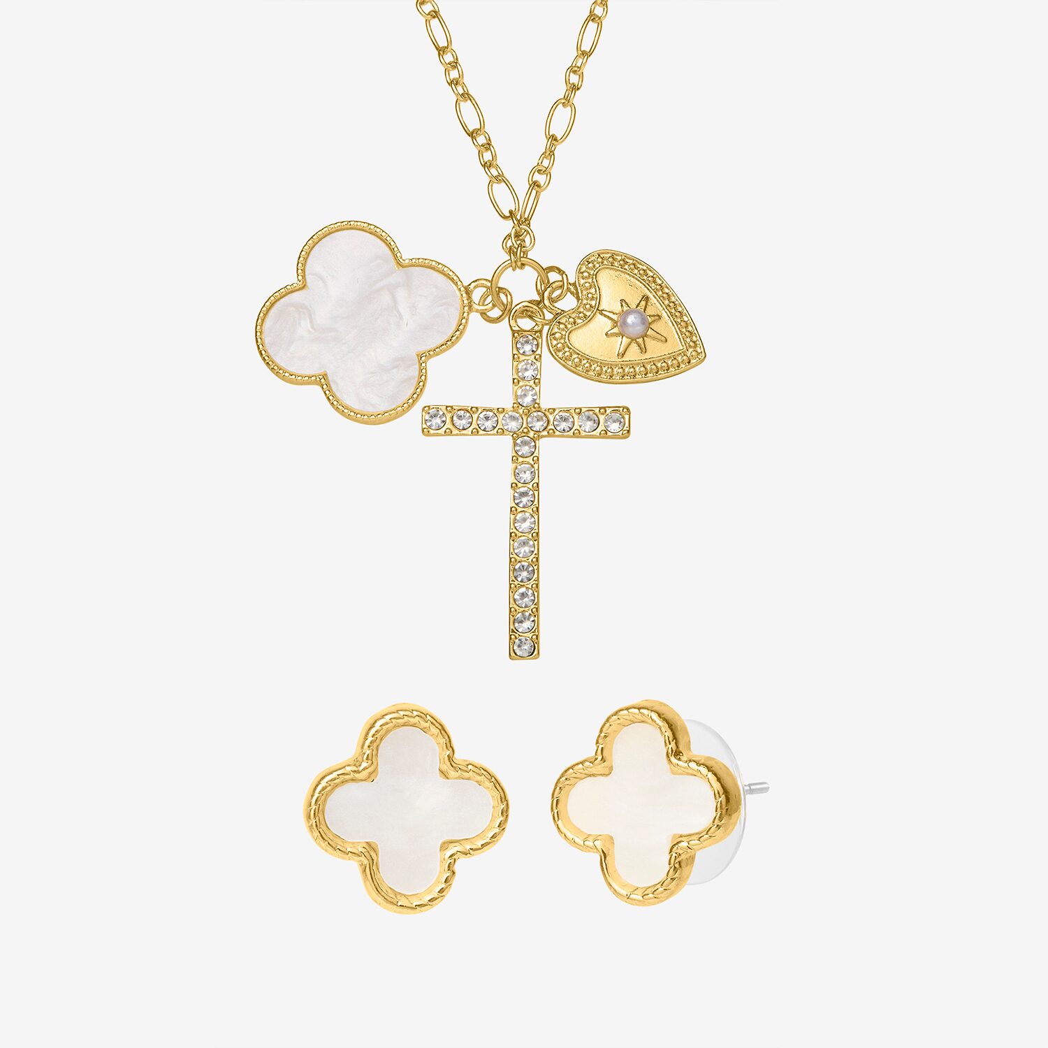JS Jessica Simpson Womens Multi Color 2-pc. Pendant Necklace Set