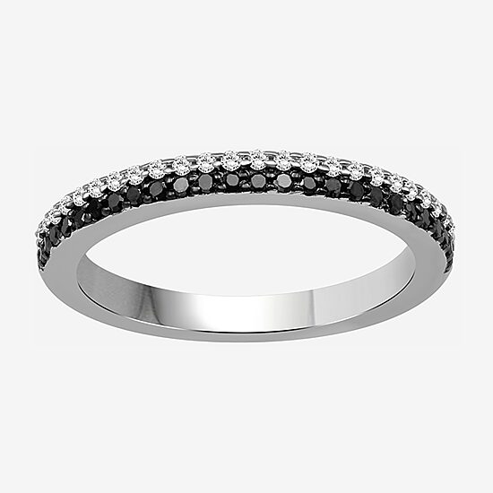 Limited Quantities! Womens 1/4 CT. T.W. Natural Black Diamond Sterling Silver Band