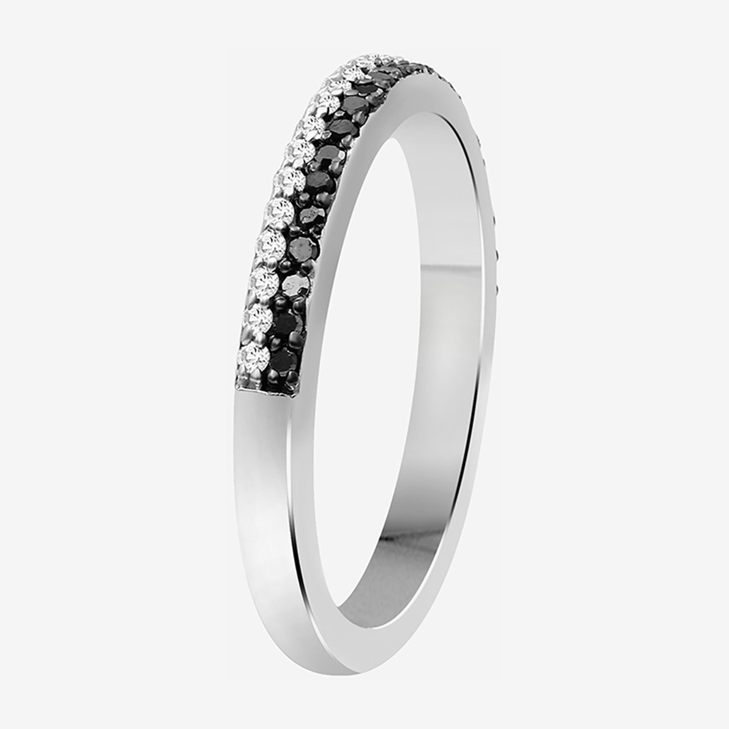 Limited Quantities! Womens 1/4 CT. T.W. Natural Black Diamond Sterling Silver Band