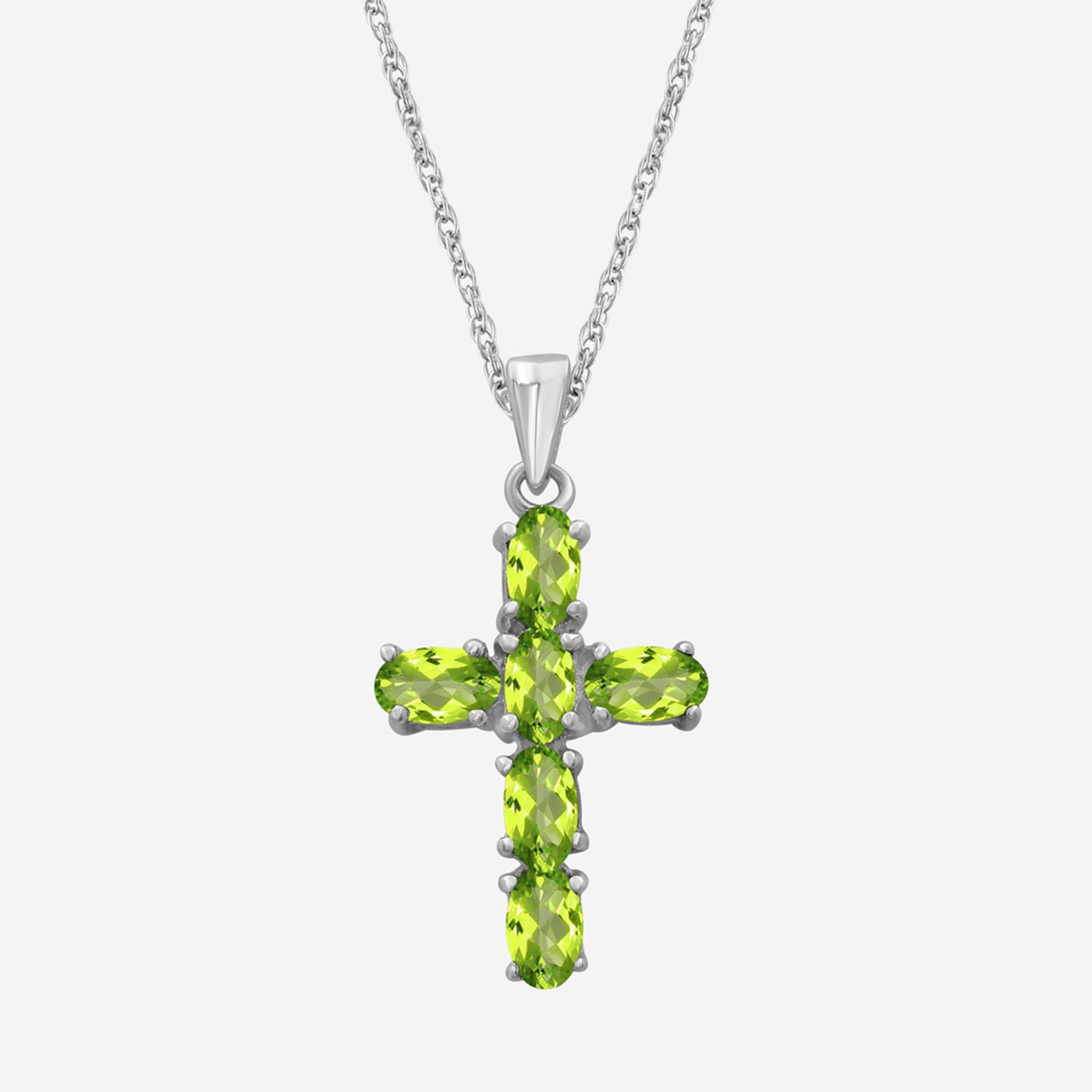 Limited Quantities! Womens Genuine Green Peridot Sterling Silver Cross 18 Inch Pendant Necklace