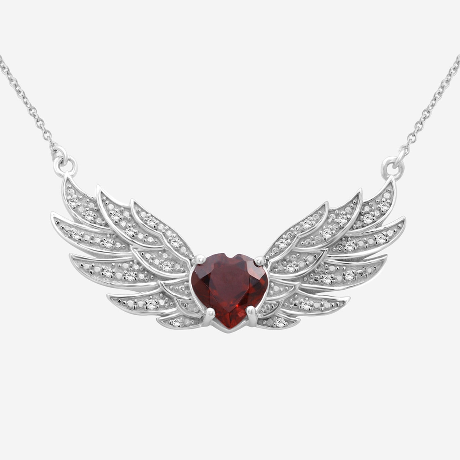Limited Quantities! Womens 1/10 CT. T.W. Genuine Red Garnet Sterling Silver Angel 18 Inch Pendant Necklace