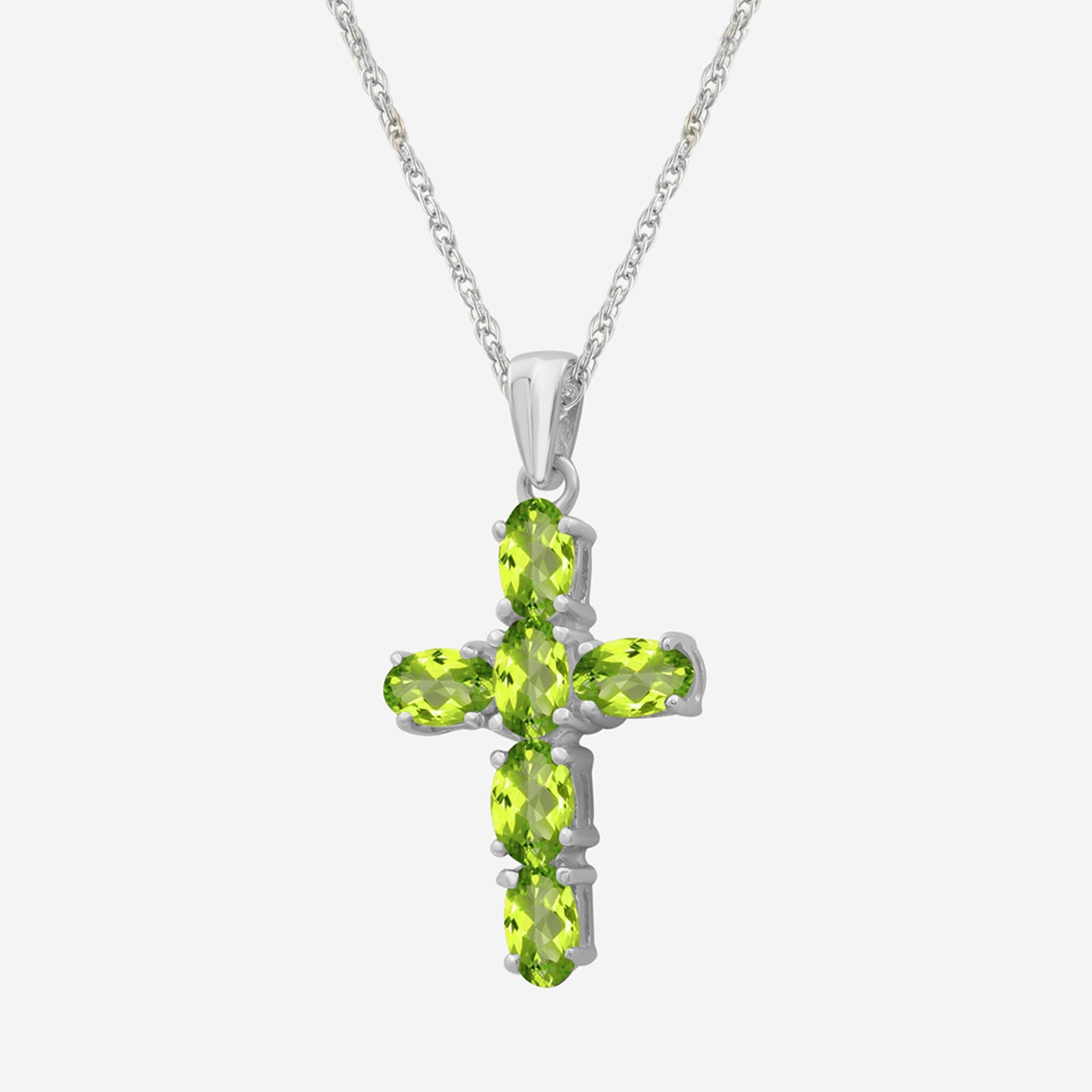 Limited Quantities! Womens Genuine Green Peridot Sterling Silver Cross 18 Inch Pendant Necklace