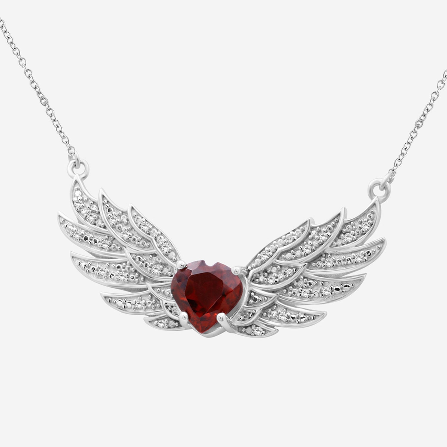 Limited Quantities! Womens 1/10 CT. T.W. Genuine Red Garnet Sterling Silver Angel 18 Inch Pendant Necklace