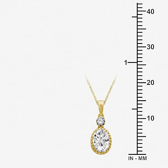 Limited Quantities! Womens Genuine White Topaz 14K Gold Over Silver Oval 18 Inch Pendant Necklace