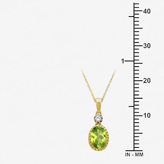 Limited Quantities! Womens Genuine Green Peridot 14K Gold Over Silver Oval 18 Inch Pendant Necklace