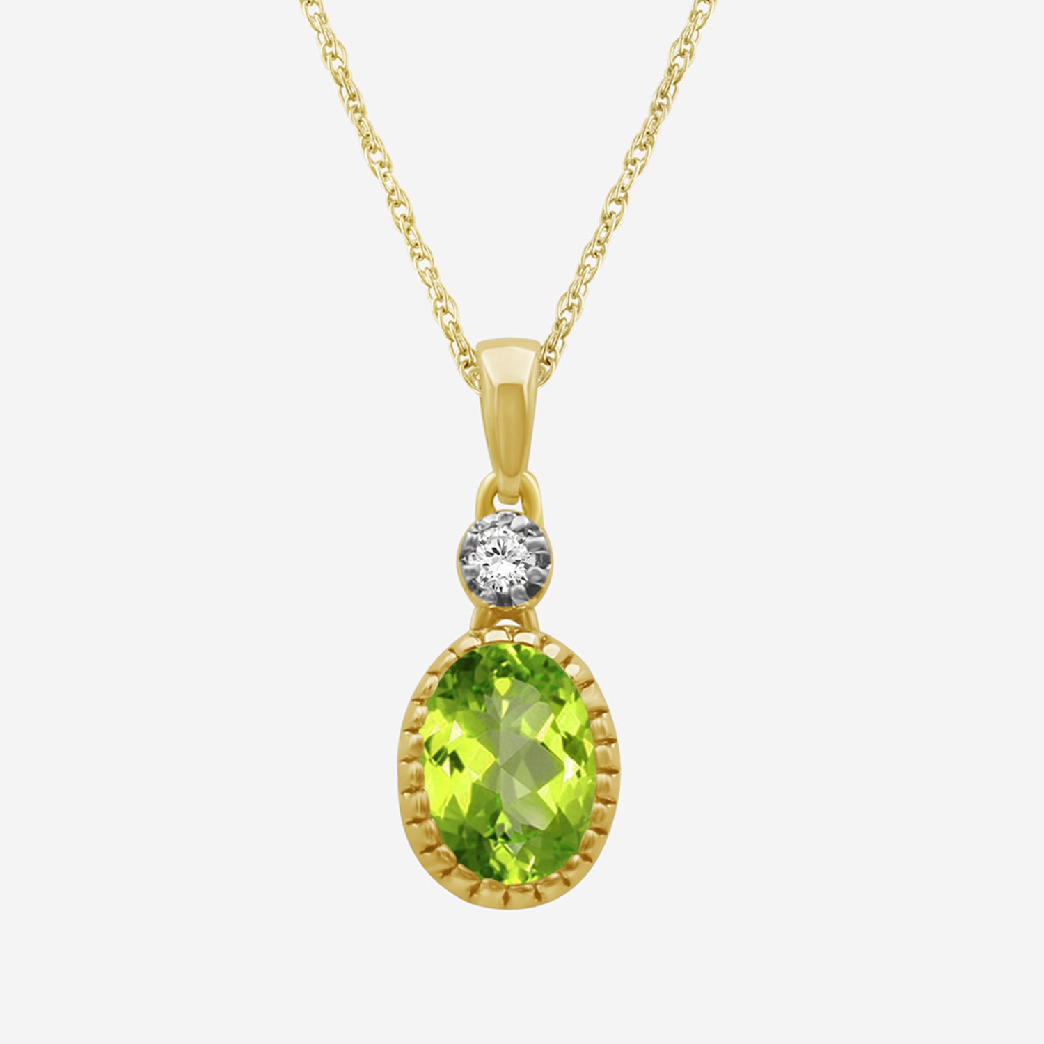 Limited Quantities! Womens Genuine Green Peridot 14K Gold Over Silver Oval 18 Inch Pendant Necklace