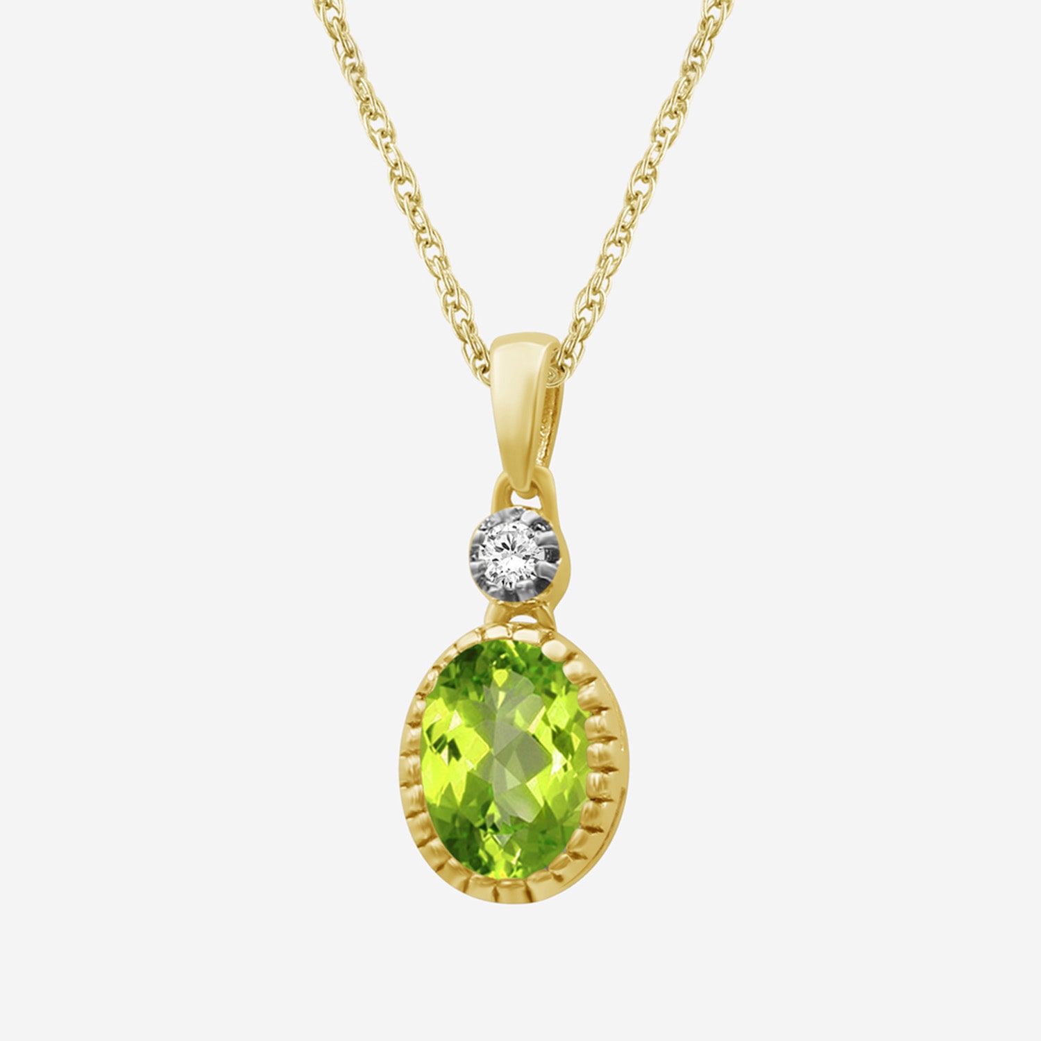 Limited Quantities! Womens Genuine Green Peridot 14K Gold Over Silver Oval 18 Inch Pendant Necklace