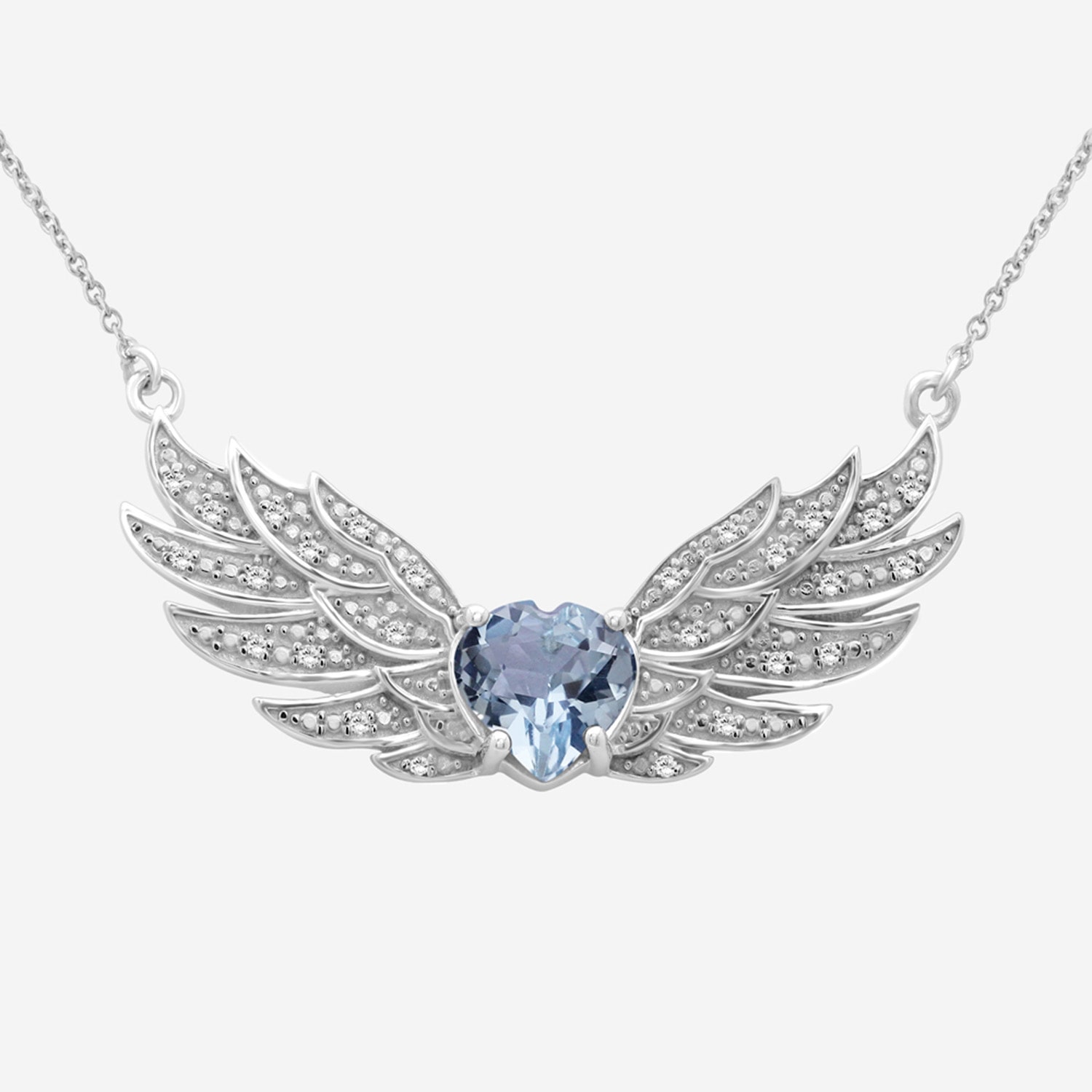 Limited Quantities! Womens 1/10 CT. T.W. Genuine Blue Topaz Sterling Silver Angel 18 Inch Pendant Necklace
