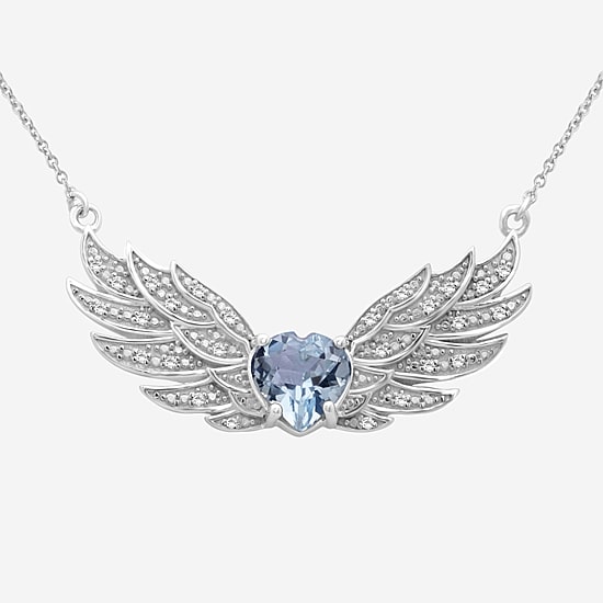 Limited Quantities! Womens 1/10 CT. T.W. Genuine Blue Topaz Sterling Silver Angel 18 Inch Pendant Necklace