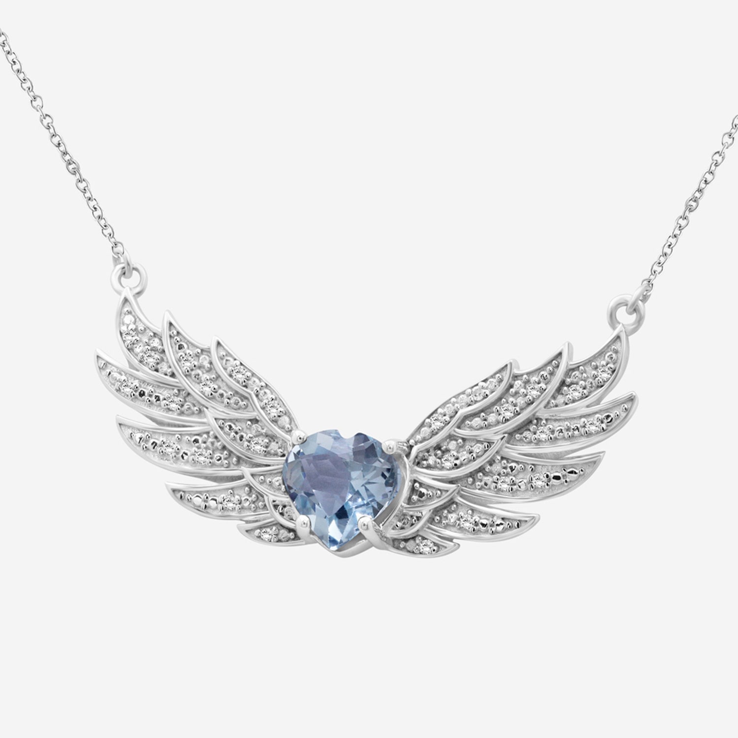 Limited Quantities! Womens 1/10 CT. T.W. Genuine Blue Topaz Sterling Silver Angel 18 Inch Pendant Necklace