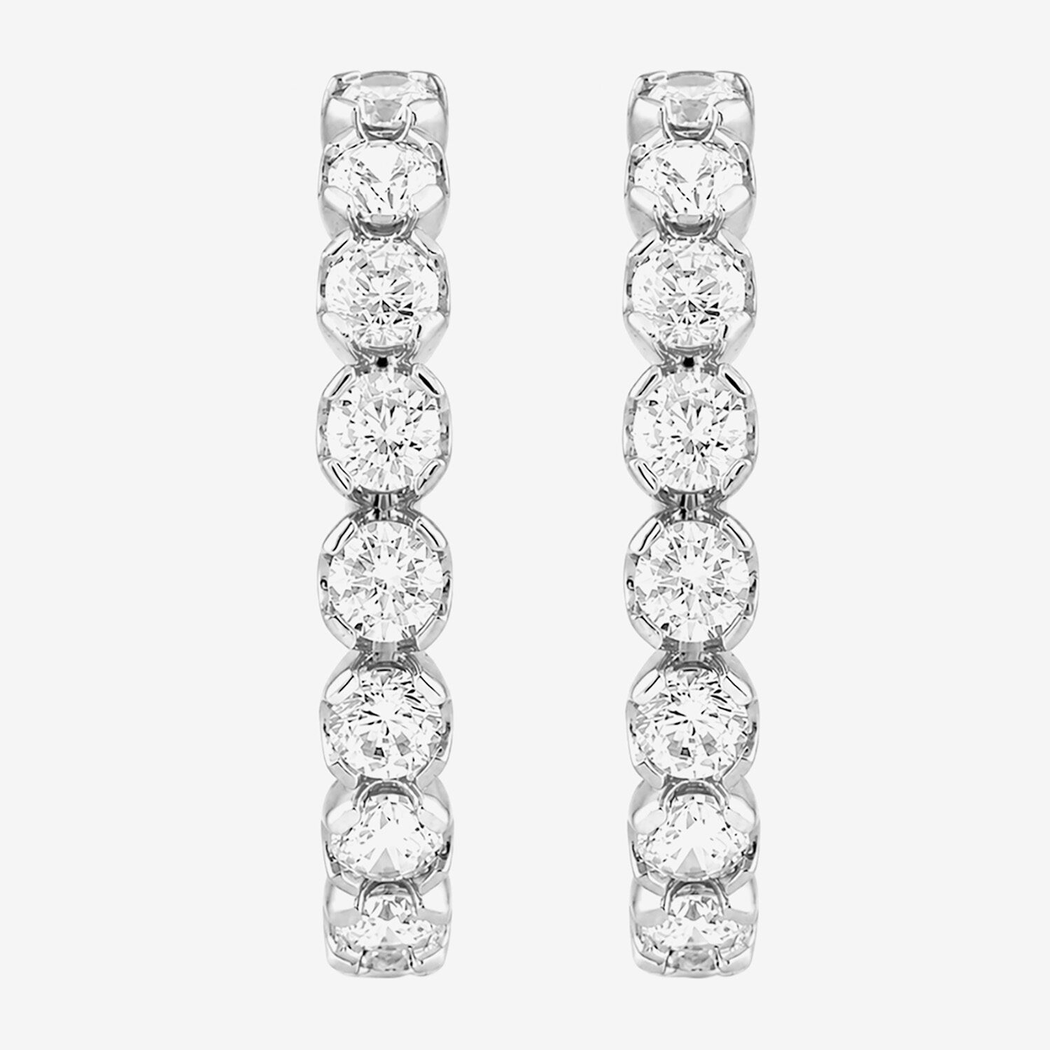 (I / I2) Womens 2 CT. T.W. Lab Grown White Diamond 10K Gold 23.5mm Hoop Earrings