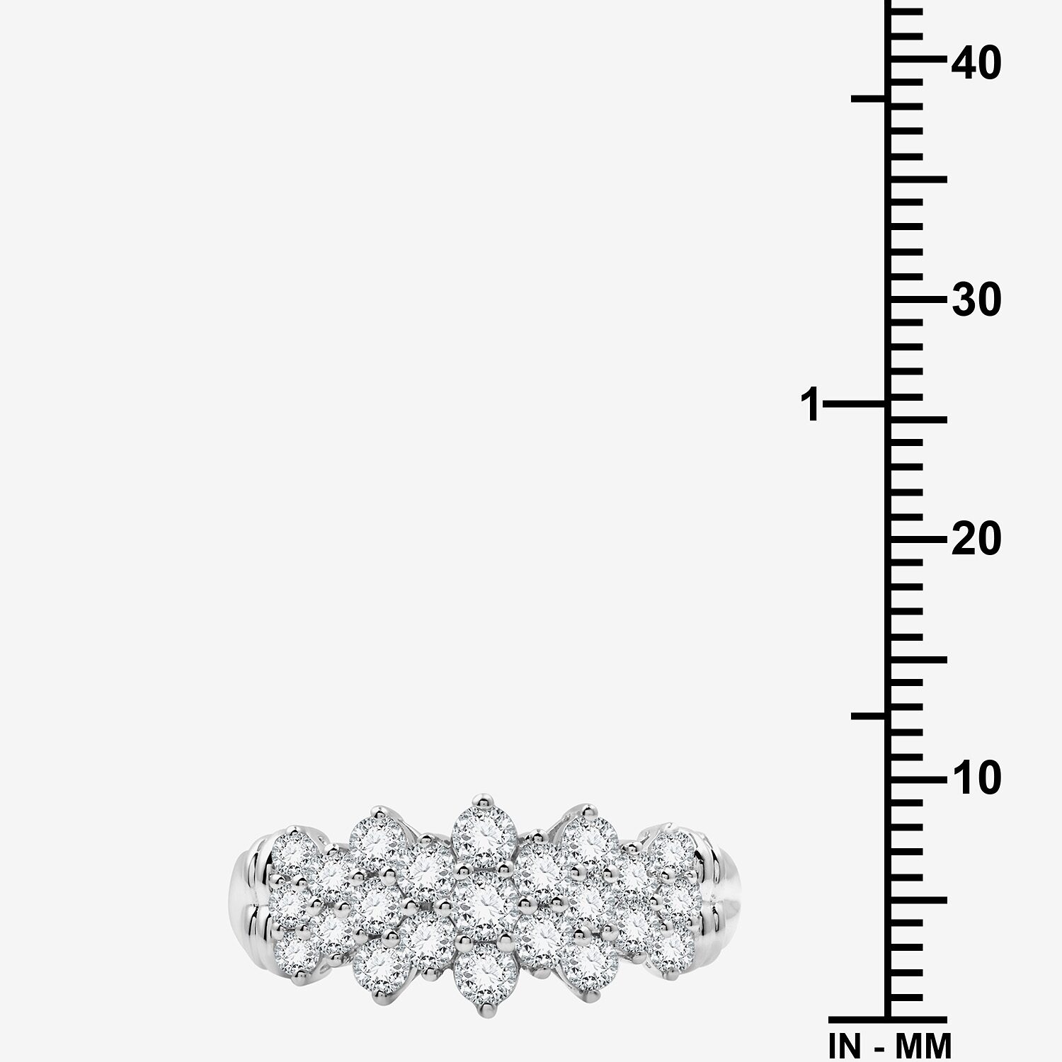 (F / Si1-Si2) Womens 1 CT. T.W. Lab Grown White Diamond Sterling Silver Cluster Cocktail Ring