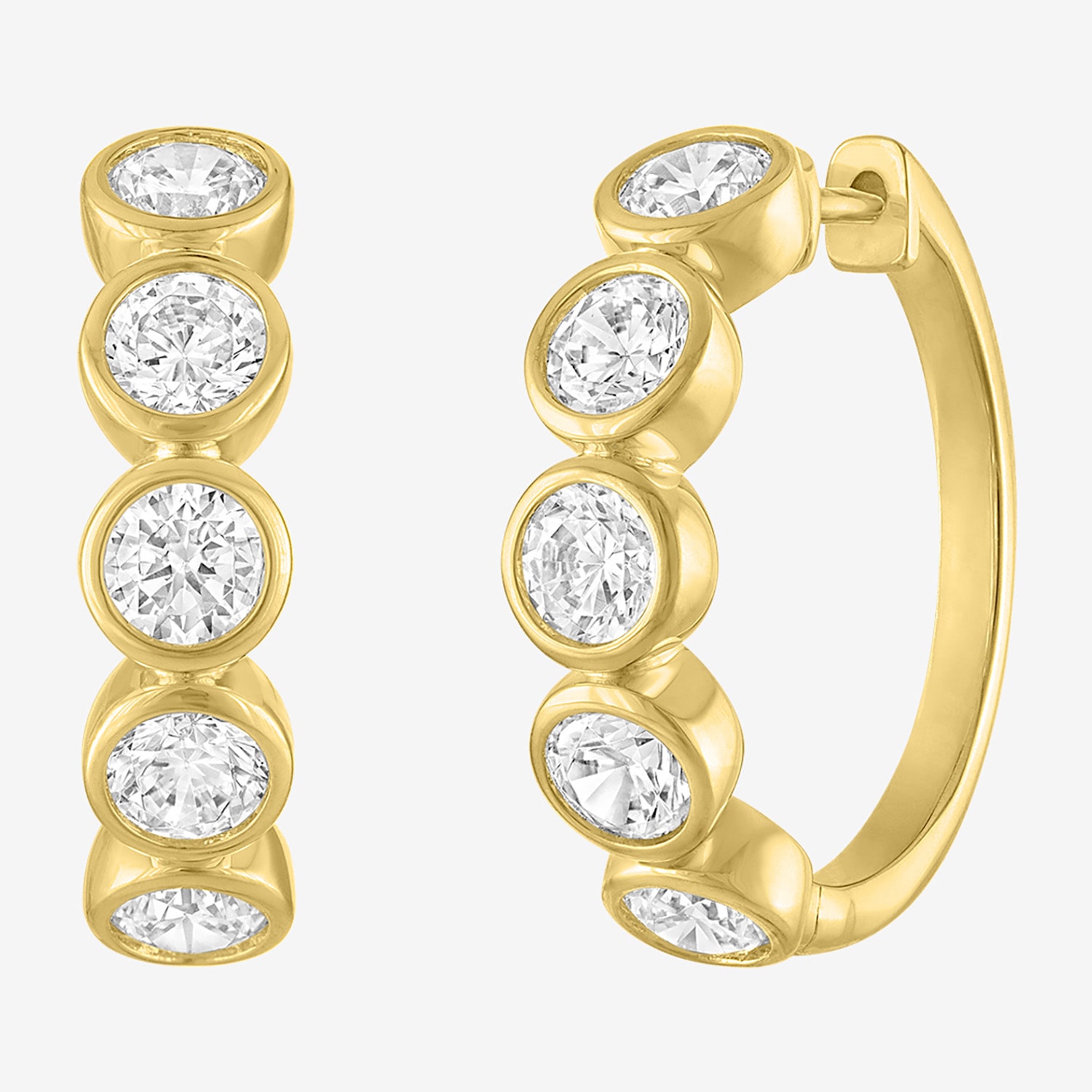 Diamond Addiction (G-H / Si2-I1) Womens 2 CT. T.W. Lab Grown White Diamond 14K Gold Over Silver 20mm Hoop Earrings