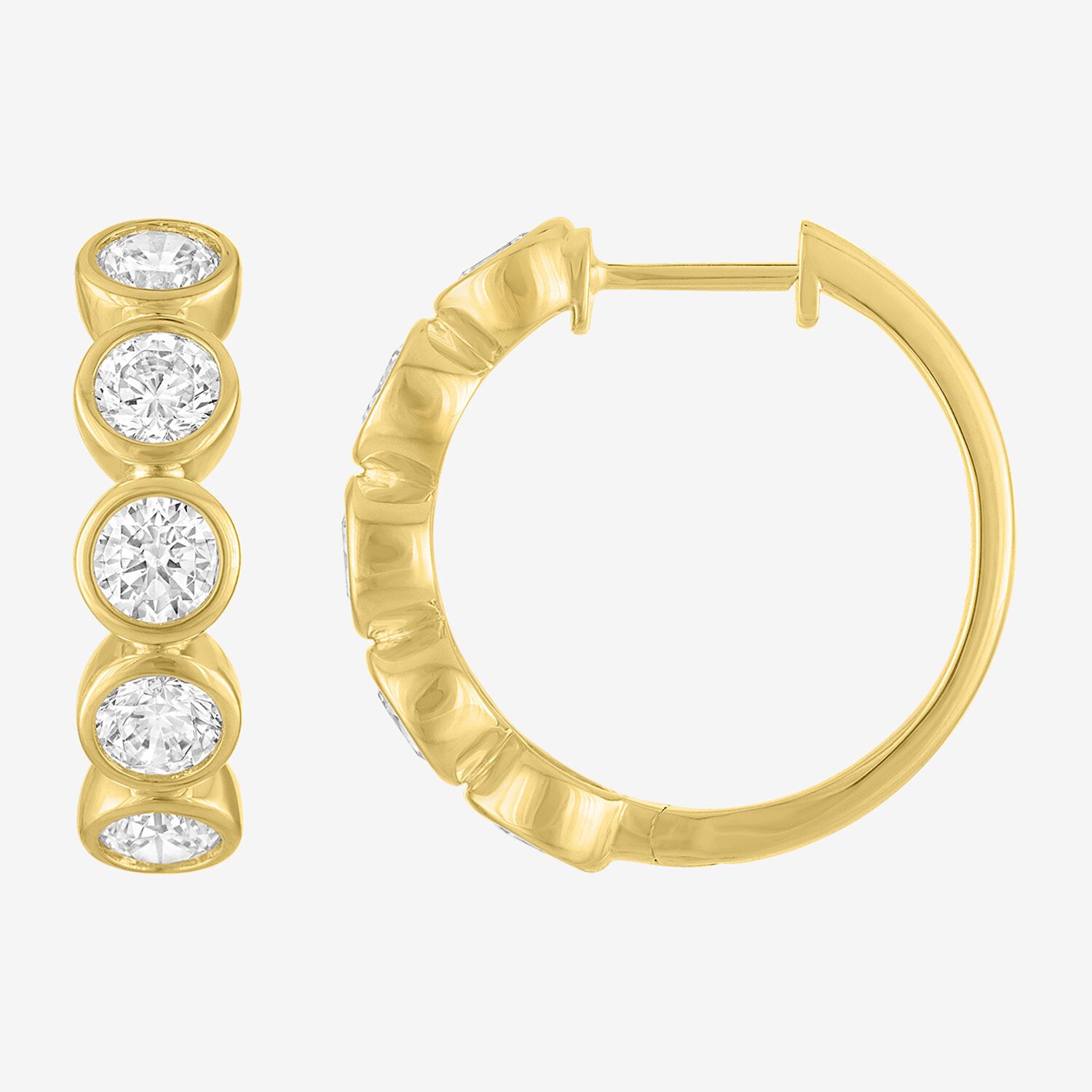 Diamond Addiction (G-H / Si2-I1) Womens 2 CT. T.W. Lab Grown White Diamond 14K Gold Over Silver 20mm Hoop Earrings