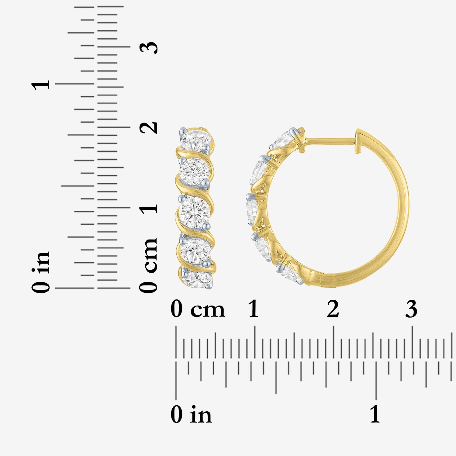 (G-H / Si2-I1) Womens 2 CT. T.W. Lab Grown White Diamond 14K Gold Over Silver 20mm Hoop Earrings