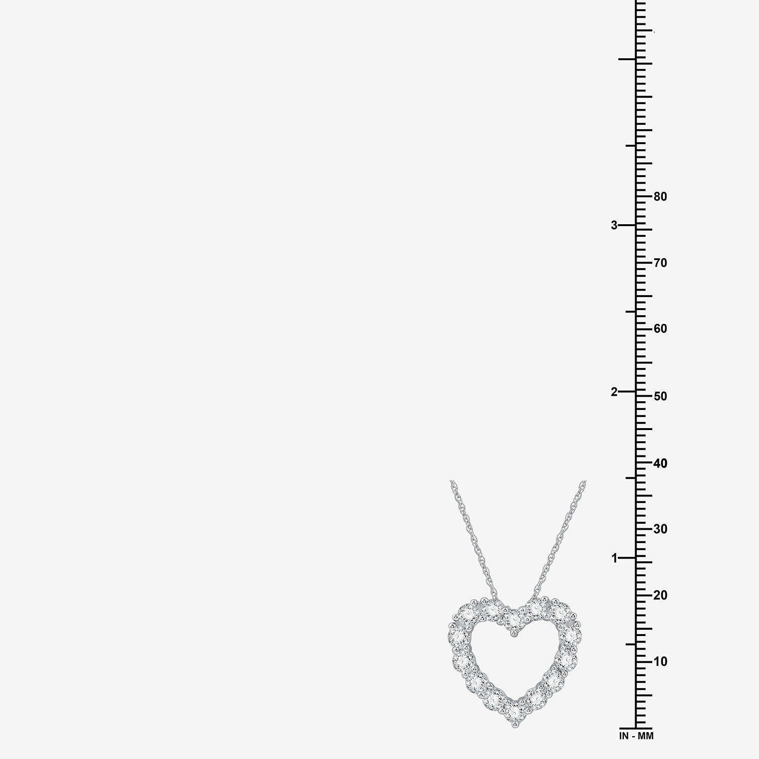 (F / Si1-Si2) Womens 2 CT. T.W. Lab Grown White Diamond Sterling Silver Heart 18 Inch Pendant Necklace