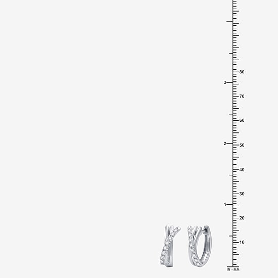 (F / Si1-Si2) Womens 1/4 CT. T.W. Lab Grown White Diamond 16.9mm Hoop Earrings