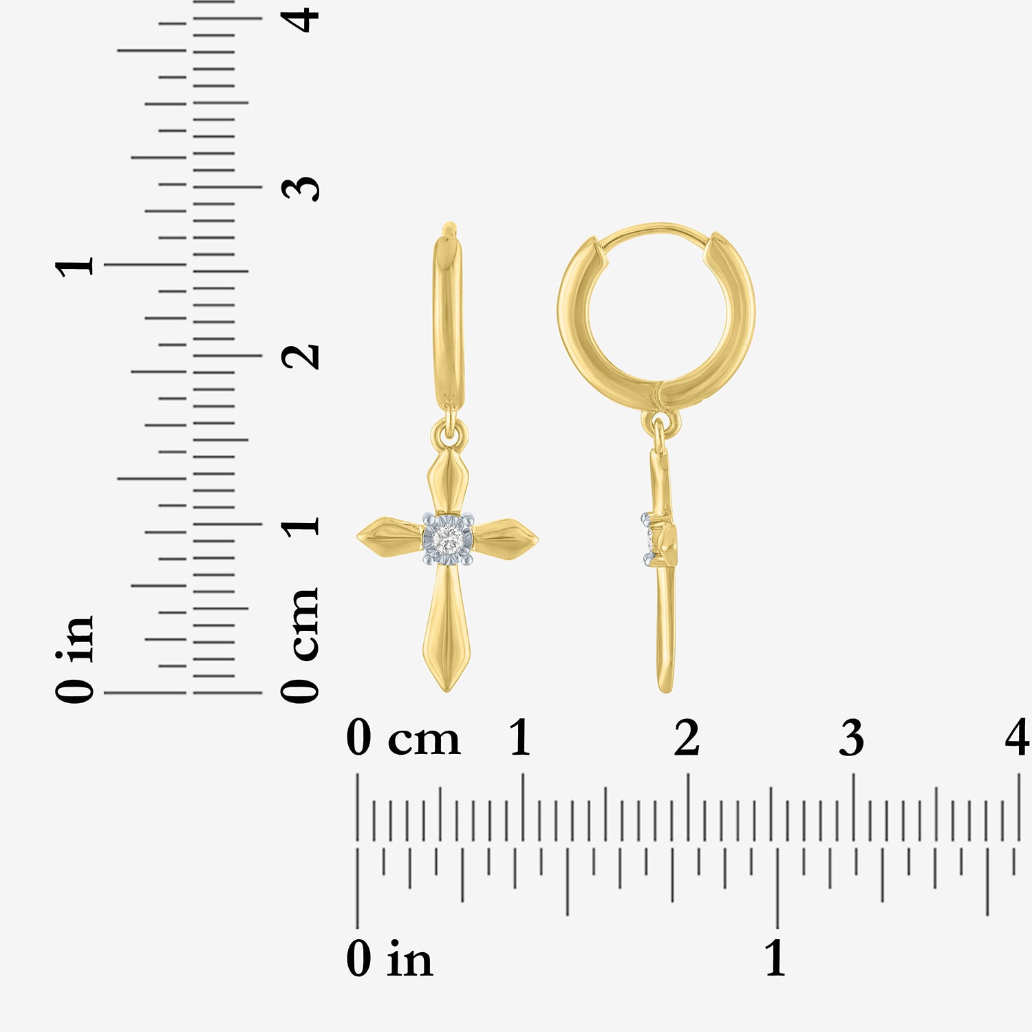 Religious Jewelry (G-H / Si1-Si2) Womens 1/10 CT. T.W. Lab Grown White Diamond 14K Gold Over Brass Cross 2-pc. Jewelry Set