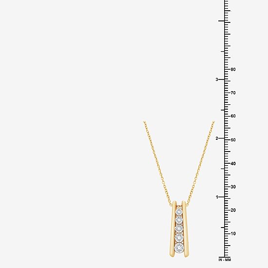 (F / Si1-Si2) Womens 1/4 CT. T.W. Lab Grown White Diamond 14K Gold Over Brass 18 Inch Pendant Necklace