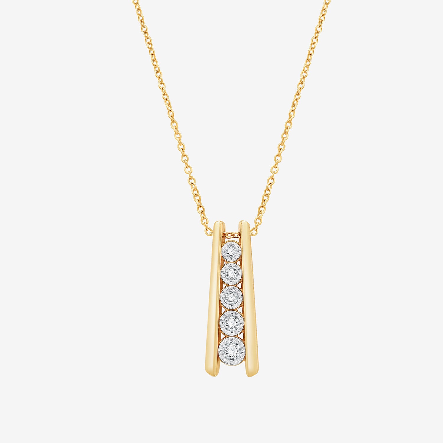 (F / Si1-Si2) Womens 1/4 CT. T.W. Lab Grown White Diamond 14K Gold Over Brass 18 Inch Pendant Necklace