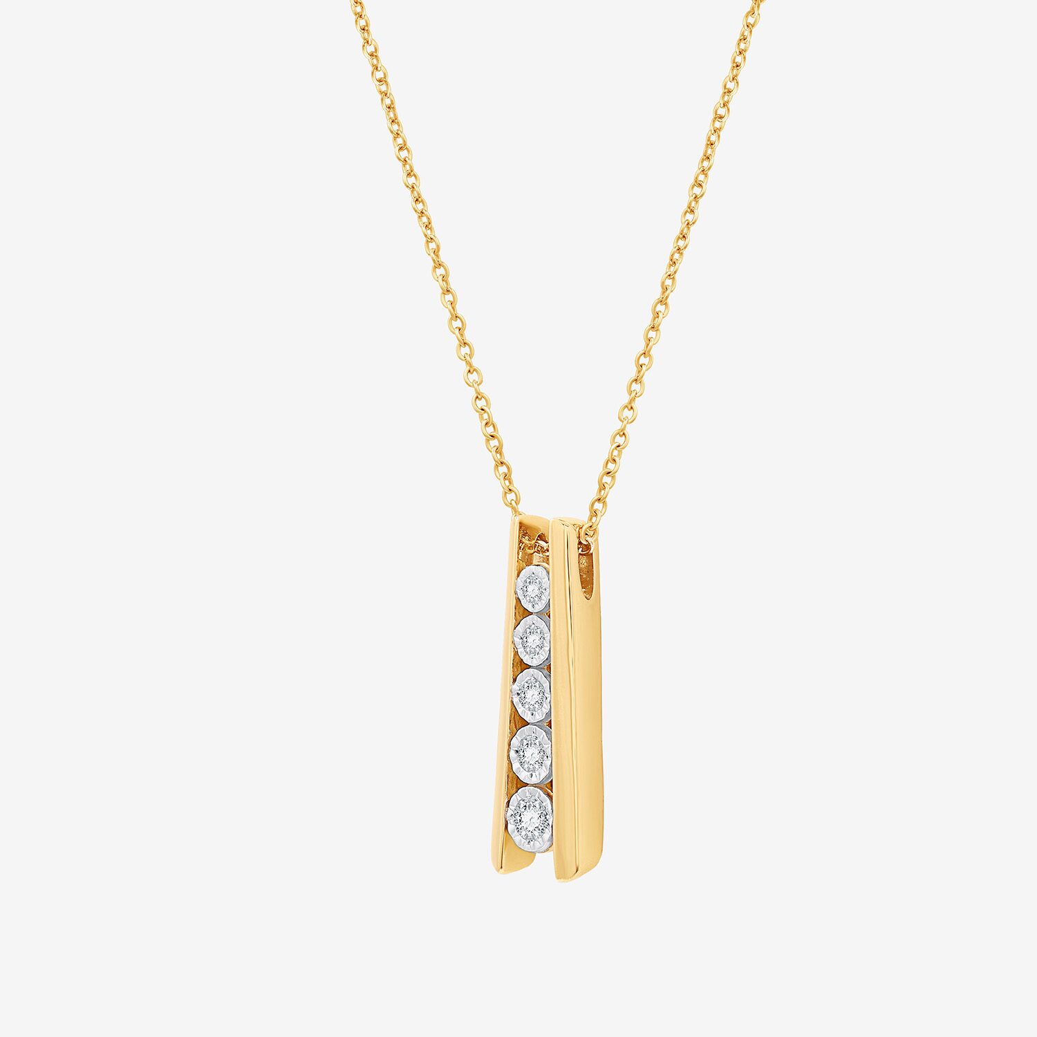 (F / Si1-Si2) Womens 1/4 CT. T.W. Lab Grown White Diamond 14K Gold Over Brass 18 Inch Pendant Necklace