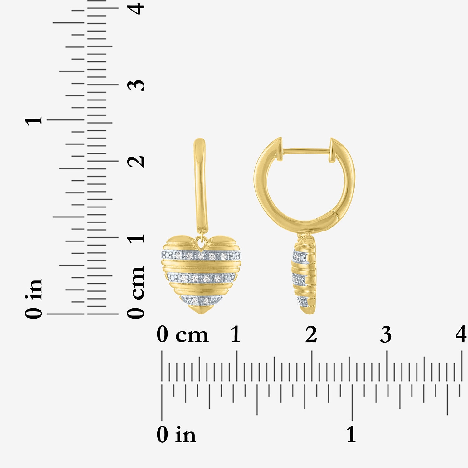 (G-H / Si1-Si2) Womens 1/8 CT. T.W. Lab Grown White Diamond 14K Gold Over Brass Heart 2-pc. Jewelry Set