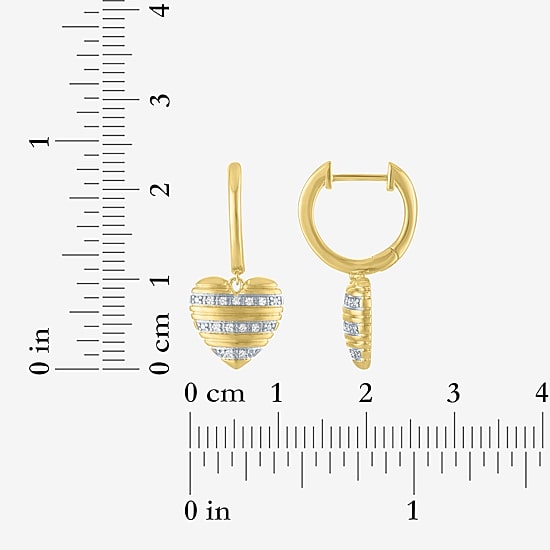 (G-H / Si1-Si2) Womens 1/8 CT. T.W. Lab Grown White Diamond 14K Gold Over Brass Heart 2-pc. Jewelry Set
