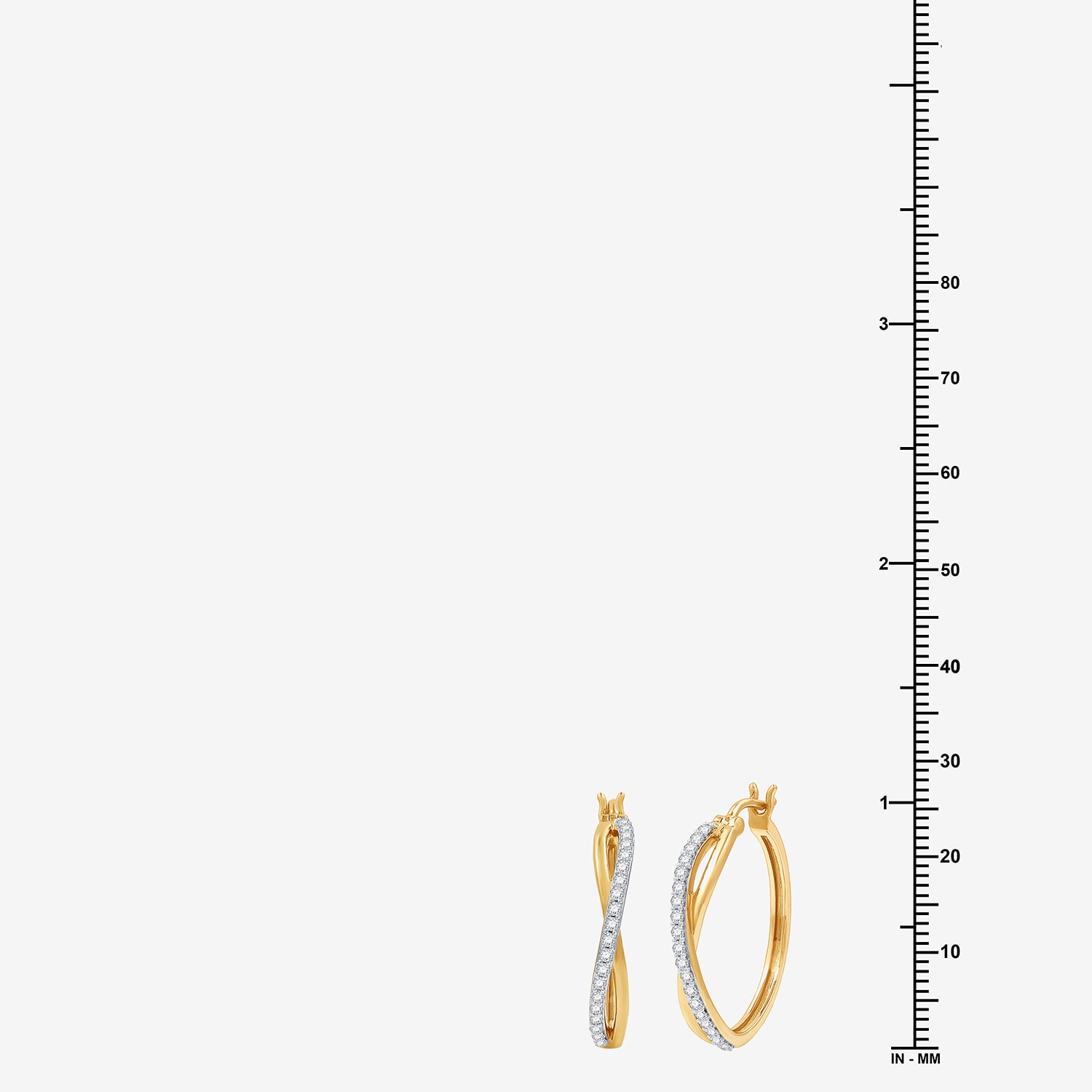 (F / Si1-Si2) Womens 1/2 CT. T.W. Lab Grown White Diamond 24.3mm Hoop Earrings