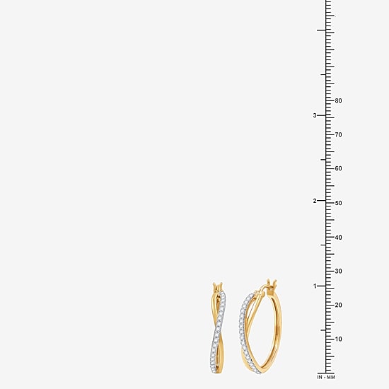 (F / Si1-Si2) Womens 1/2 CT. T.W. Lab Grown White Diamond 24.3mm Hoop Earrings