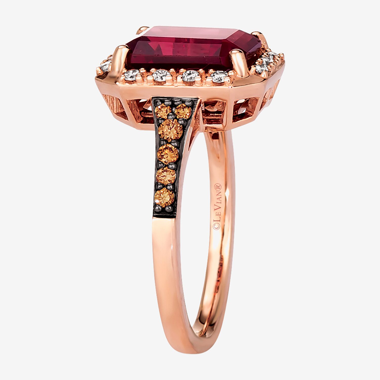 Le Vian Grand Sample Sale Le Vian Grand Sample Sale Limited Quantities! Womens 3/8 CT. T.W. Genuine Red Garnet 14K Rose Gold Side Stone Cocktail Ring