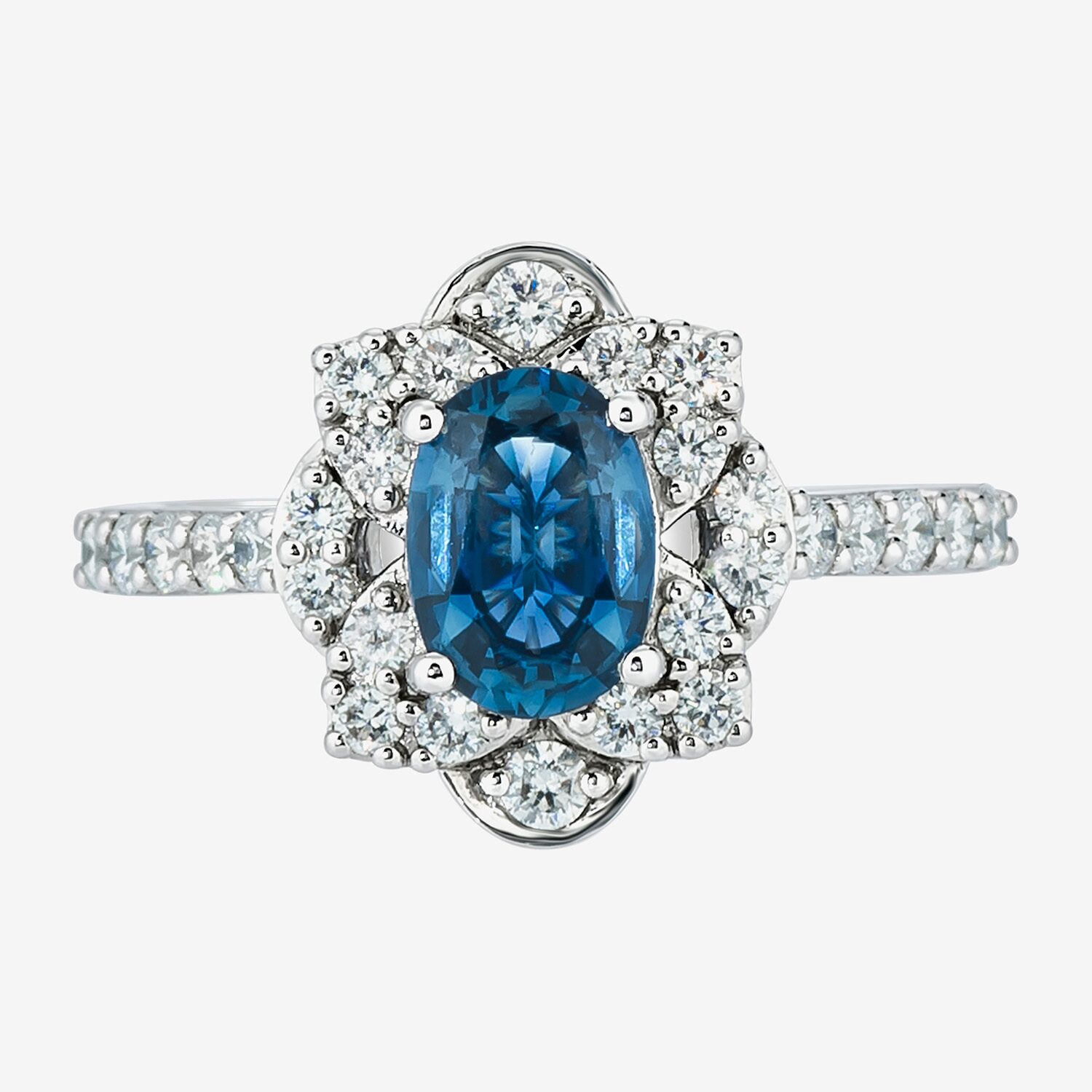 Le Vian Grand Sample Sale Le Vian Grand Sample Sale Limited Quantities! Womens 5/8 CT. T.W. Genuine Blue Sapphire Platinum Round Side Stone Cocktail Ring