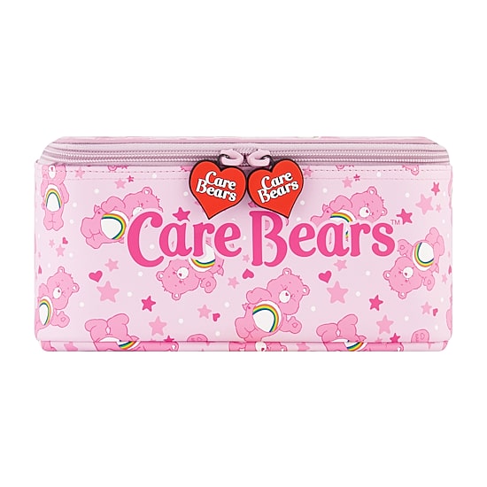 Care Bears Cheer Bear 2-Piece Travel Cosmetic Case Set – Rainbow and Cheer Bear Design with Heart Zipper Pulls