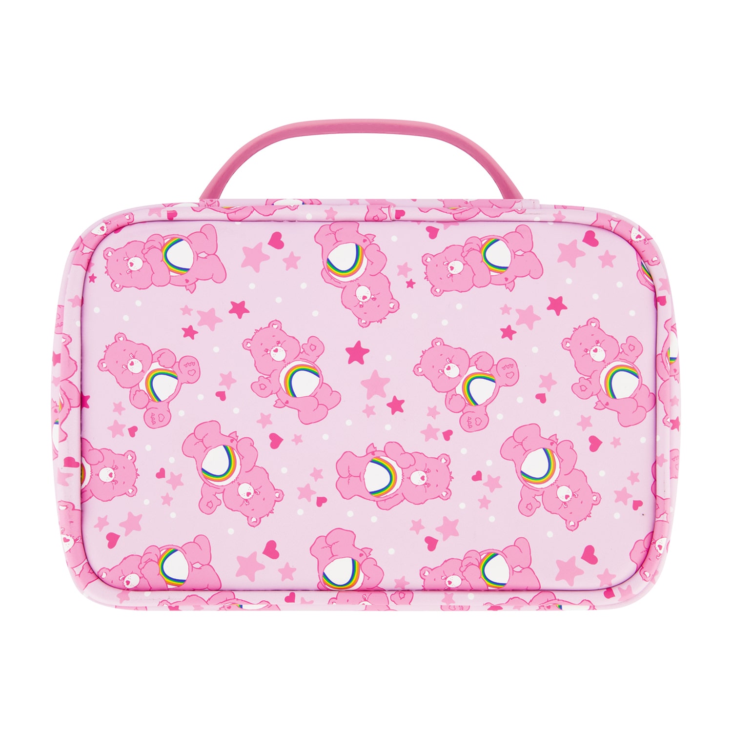 Care Bears Cheer Bear 2-Piece Travel Cosmetic Case Set – Rainbow and Cheer Bear Design with Heart Zipper Pulls