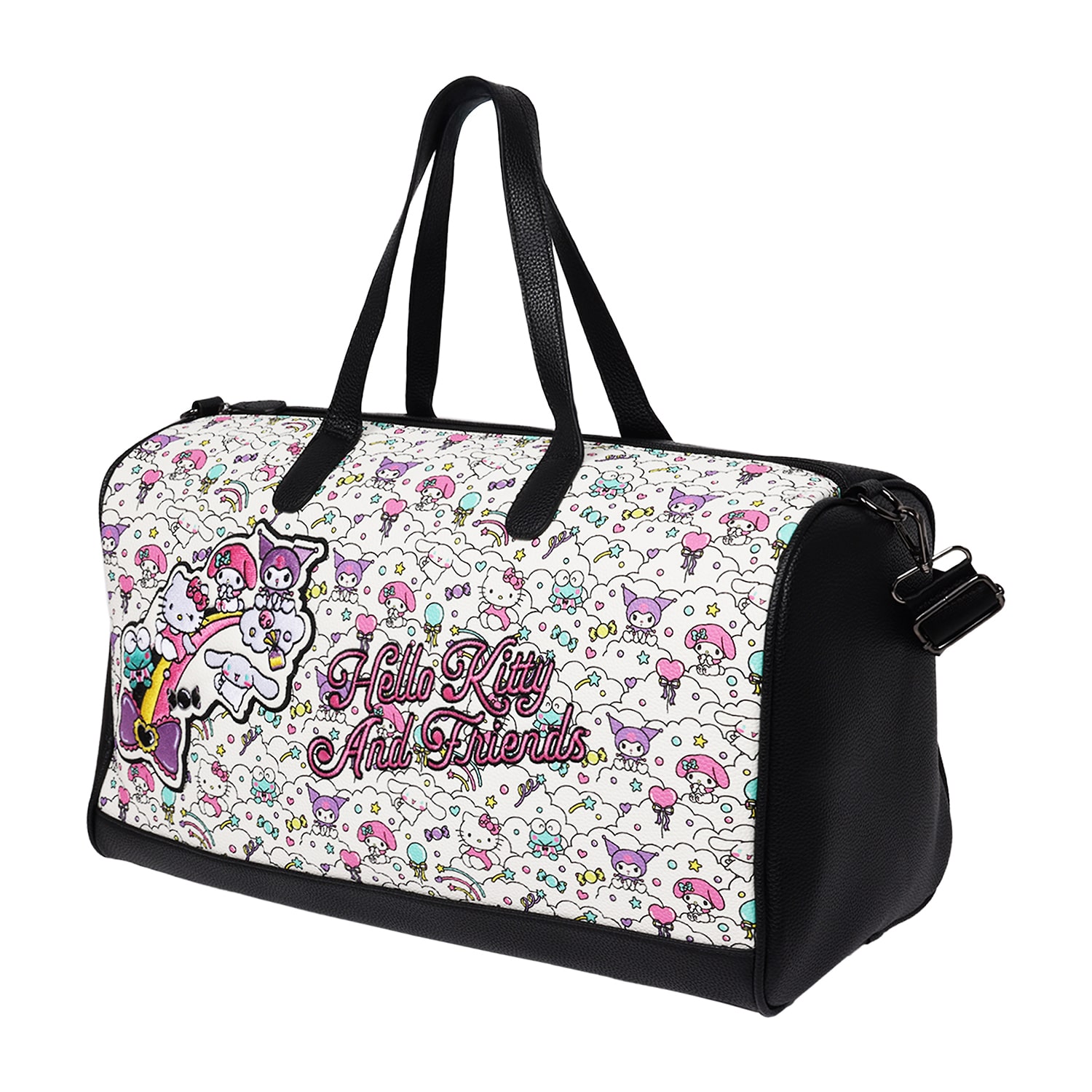 Ful Sanrio Hello Kitty and Friends "Sugar Rush" Black & White Weekender Duffel Bag