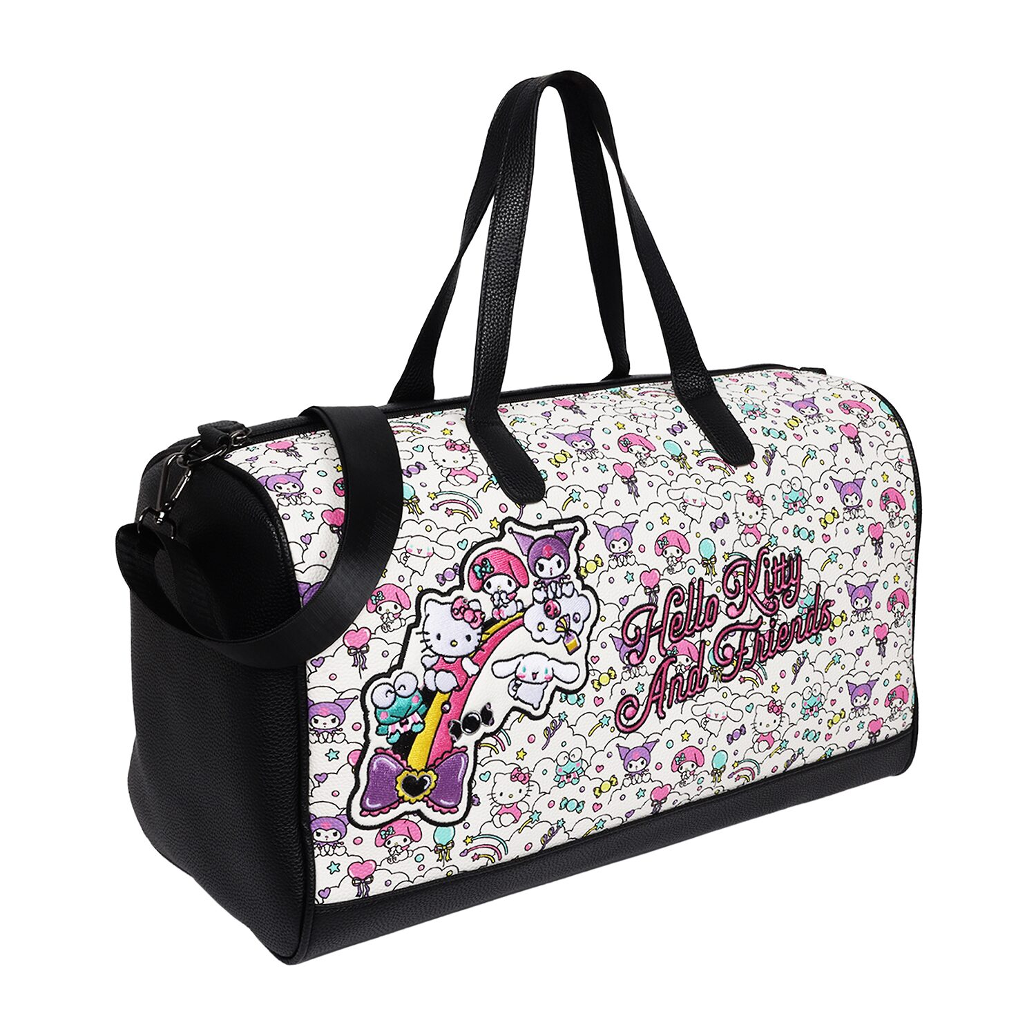 Ful Sanrio Hello Kitty and Friends "Sugar Rush" Black & White Weekender Duffel Bag