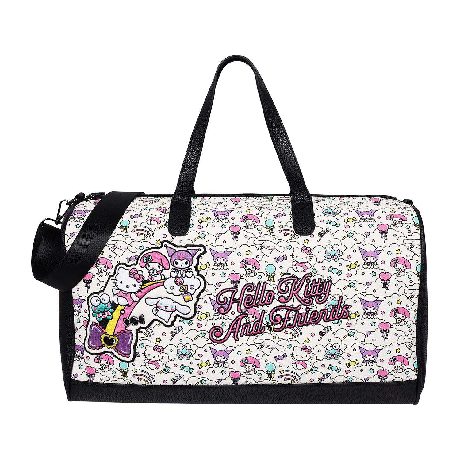 Ful Sanrio Hello Kitty and Friends "Sugar Rush" Black & White Weekender Duffel Bag