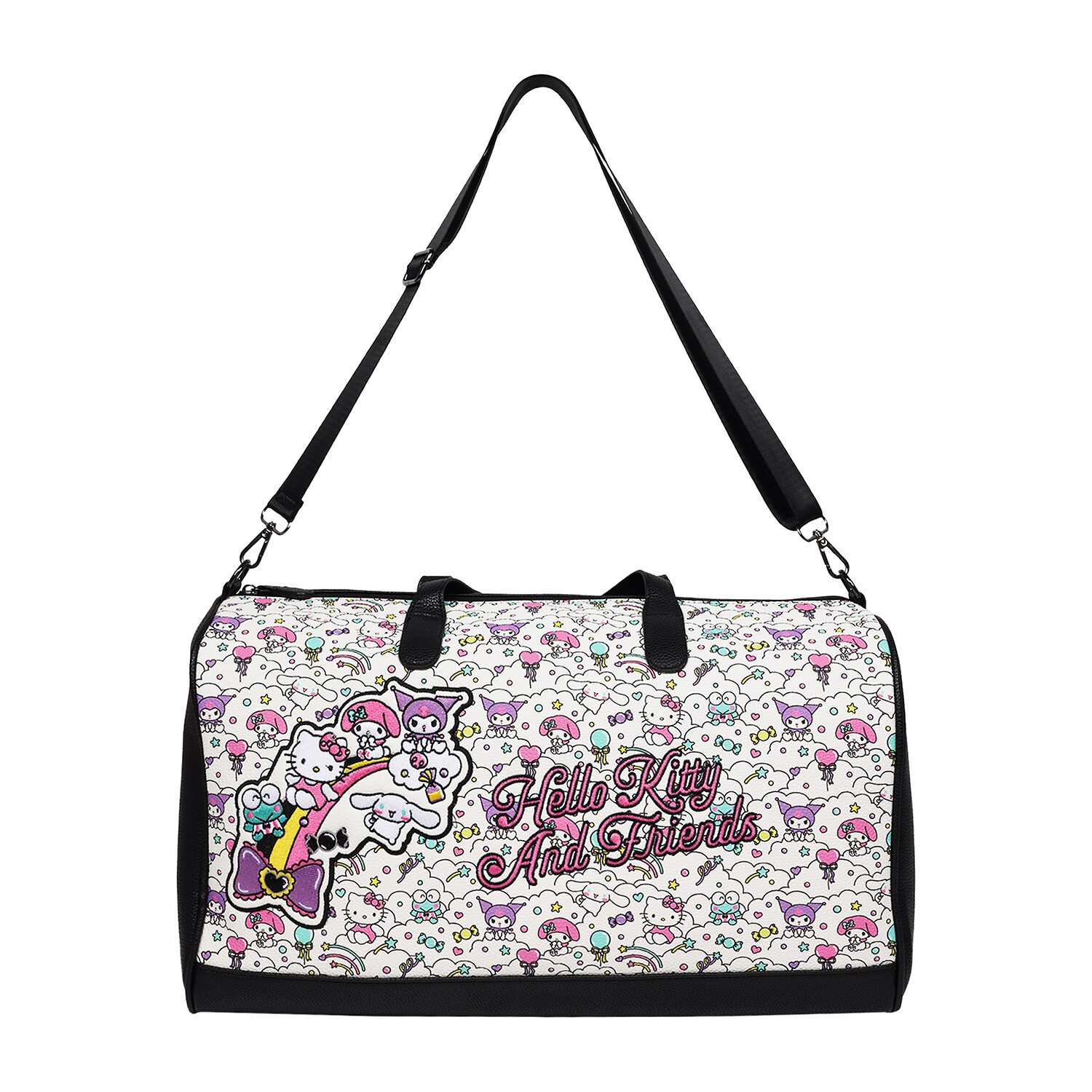Ful Sanrio Hello Kitty and Friends "Sugar Rush" Black & White Weekender Duffel Bag