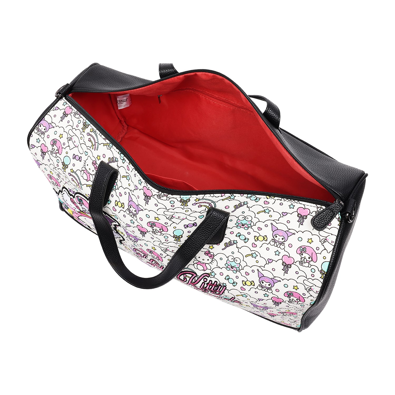 Ful Sanrio Hello Kitty and Friends "Sugar Rush" Black & White Weekender Duffel Bag