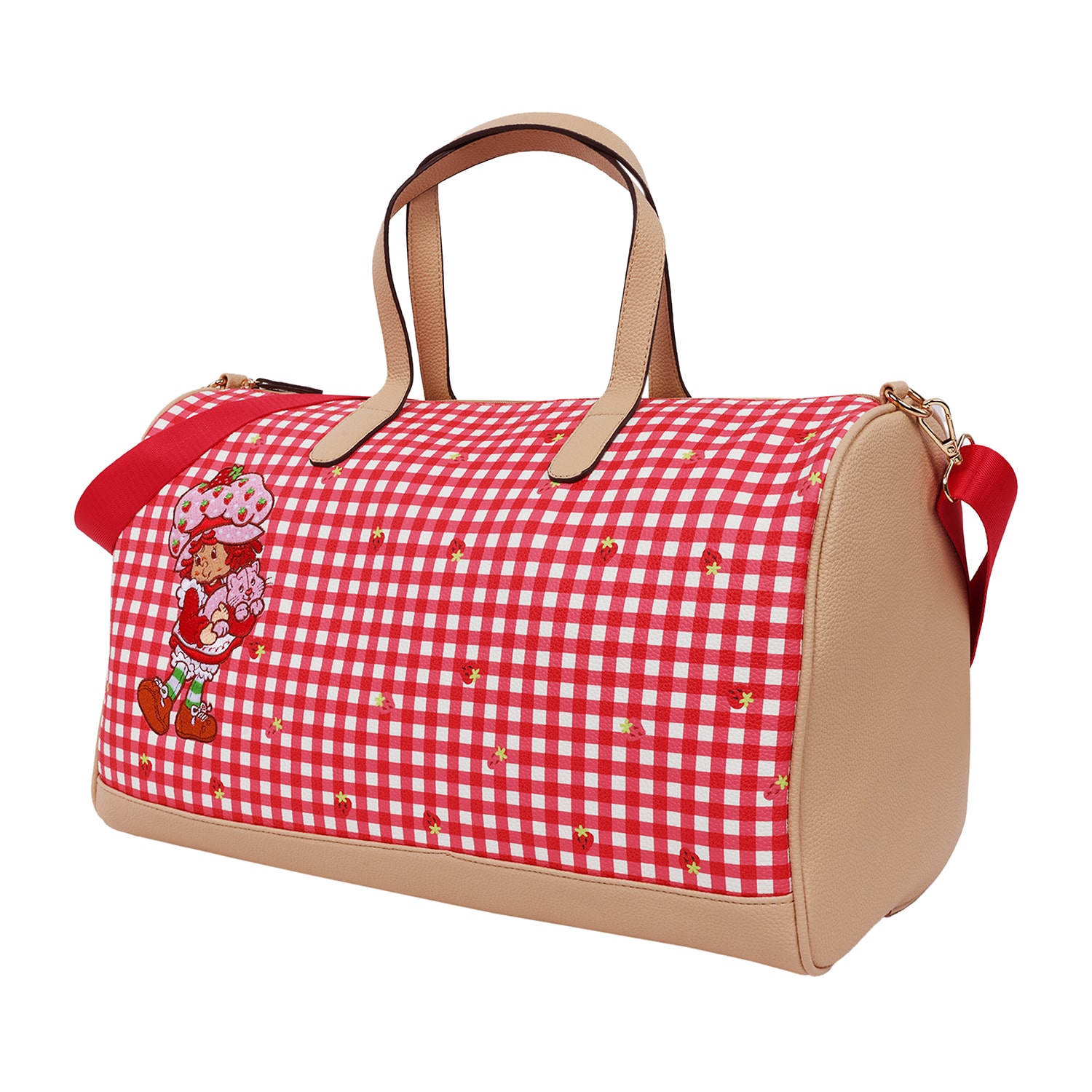 Strawberry Shortcake Gingham Weekender Duffel Bag